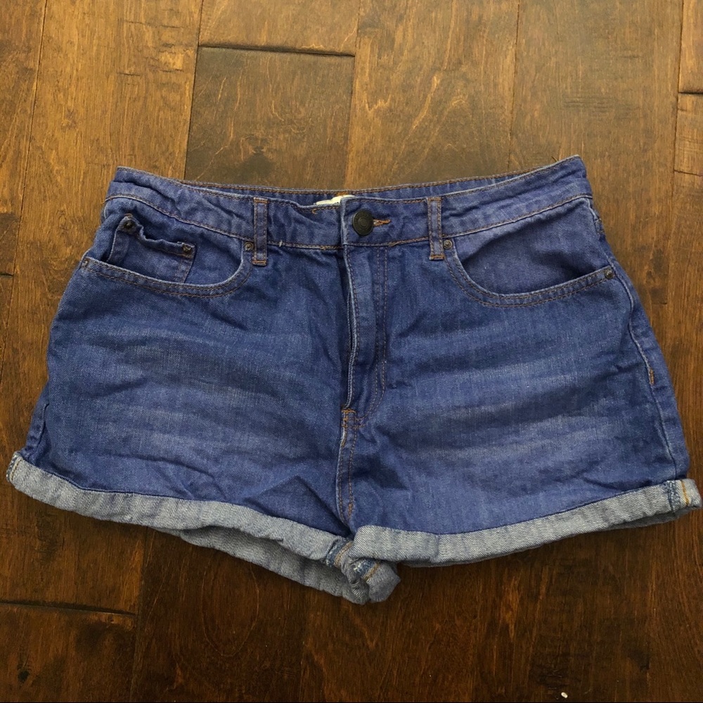 High waisted jean shorts